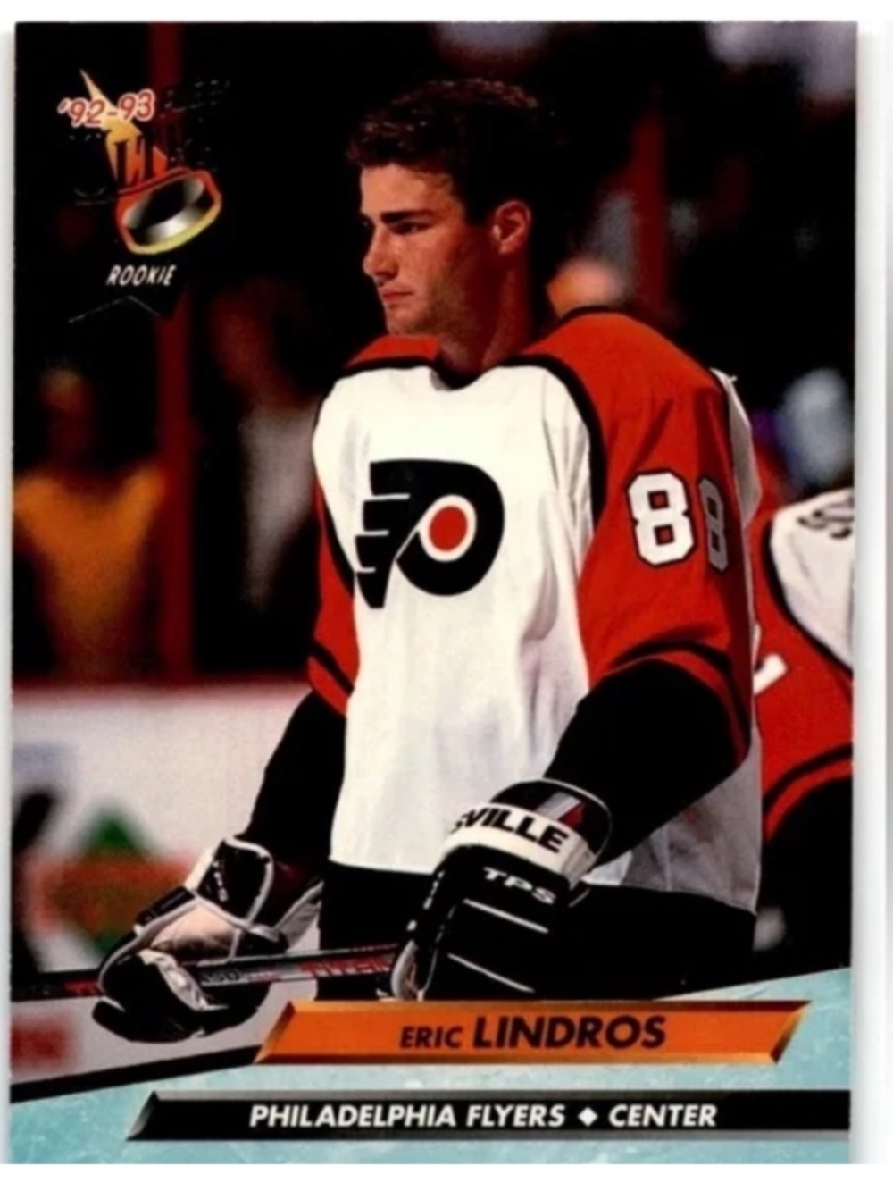 Eric Lindros 1992 Ultra Philadelphia Flyers Rookie RC Hickey Card